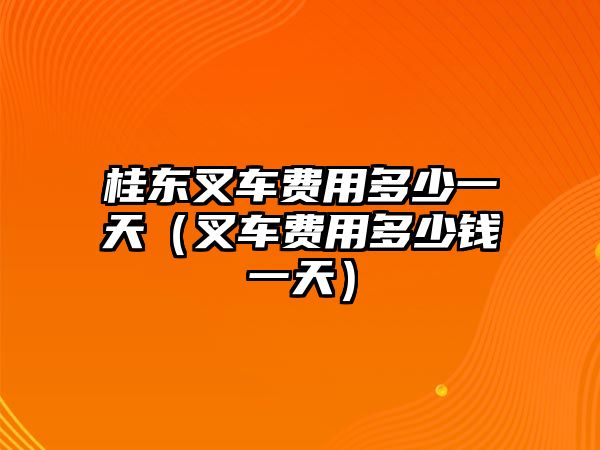 桂東叉車費用多少一天（叉車費用多少錢一天）