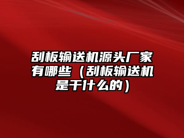 刮板輸送機(jī)源頭廠家有哪些（刮板輸送機(jī)是干什么的）