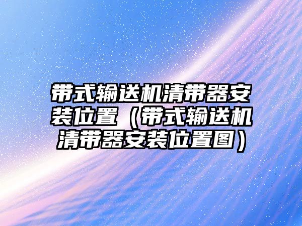 帶式輸送機清帶器安裝位置（帶式輸送機清帶器安裝位置圖）