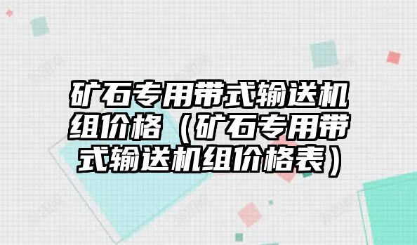 礦石專用帶式輸送機組價格（礦石專用帶式輸送機組價格表）