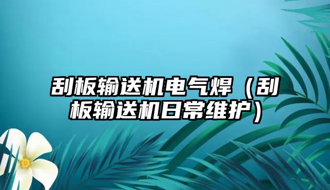 刮板輸送機(jī)電氣焊（刮板輸送機(jī)日常維護(hù)）