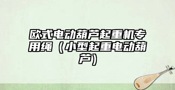 歐式電動葫蘆起重機專用繩（小型起重電動葫蘆）