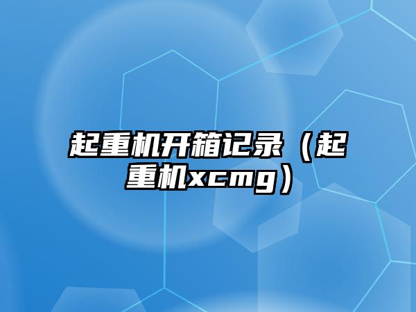 起重機開箱記錄（起重機xcmg）