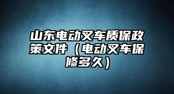 山東電動叉車質(zhì)保政策文件（電動叉車保修多久）