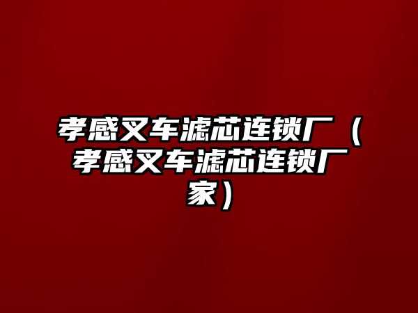 孝感叉車濾芯連鎖廠（孝感叉車濾芯連鎖廠家）