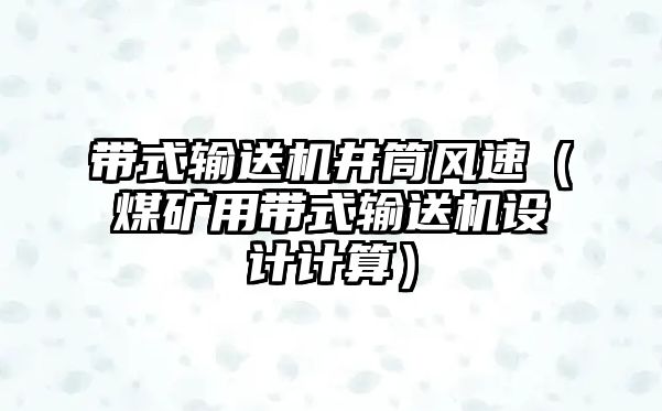 帶式輸送機(jī)井筒風(fēng)速（煤礦用帶式輸送機(jī)設(shè)計(jì)計(jì)算）