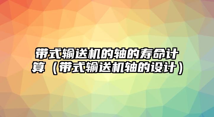 帶式輸送機(jī)的軸的壽命計(jì)算（帶式輸送機(jī)軸的設(shè)計(jì)）