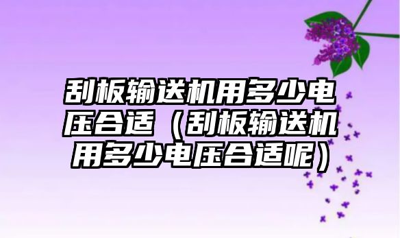 刮板輸送機(jī)用多少電壓合適（刮板輸送機(jī)用多少電壓合適呢）