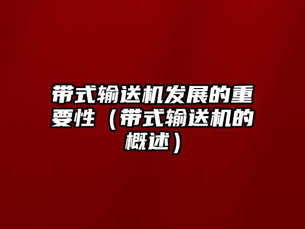 帶式輸送機發(fā)展的重要性（帶式輸送機的概述）