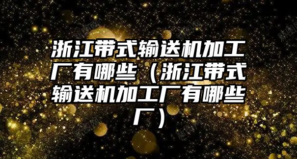 浙江帶式輸送機(jī)加工廠有哪些（浙江帶式輸送機(jī)加工廠有哪些廠）