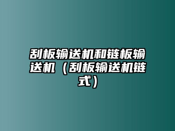 刮板輸送機和鏈板輸送機（刮板輸送機鏈式）