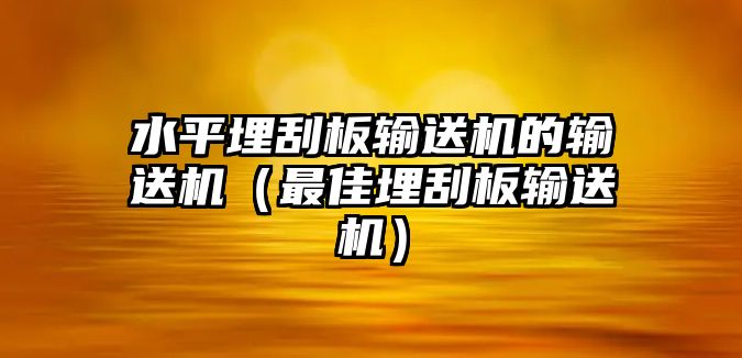 水平埋刮板輸送機的輸送機（最佳埋刮板輸送機）