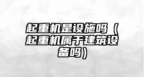 起重機是設施嗎（起重機屬于建筑設備嗎）