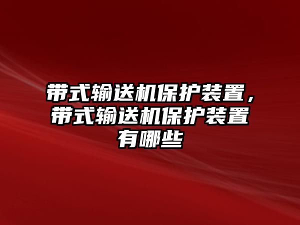 帶式輸送機(jī)保護(hù)裝置，帶式輸送機(jī)保護(hù)裝置有哪些