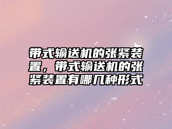 帶式輸送機的張緊裝置，帶式輸送機的張緊裝置有哪幾種形式