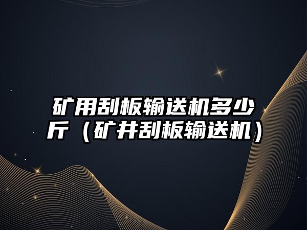 礦用刮板輸送機多少斤（礦井刮板輸送機）