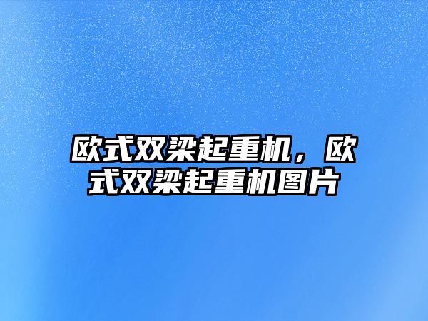 歐式雙梁起重機，歐式雙梁起重機圖片