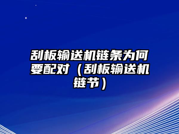 刮板輸送機(jī)鏈條為何要配對(duì)（刮板輸送機(jī)鏈節(jié)）