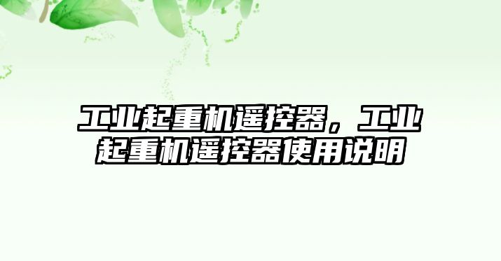 工業(yè)起重機(jī)遙控器，工業(yè)起重機(jī)遙控器使用說(shuō)明