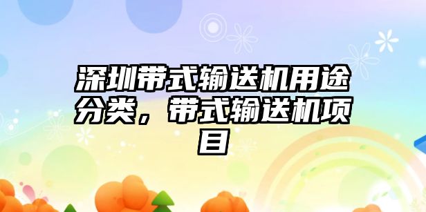 深圳帶式輸送機用途分類，帶式輸送機項目