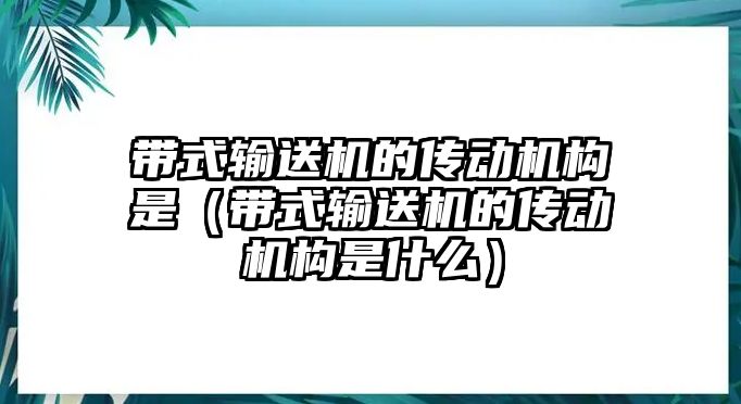 帶式輸送機的傳動機構是（帶式輸送機的傳動機構是什么）