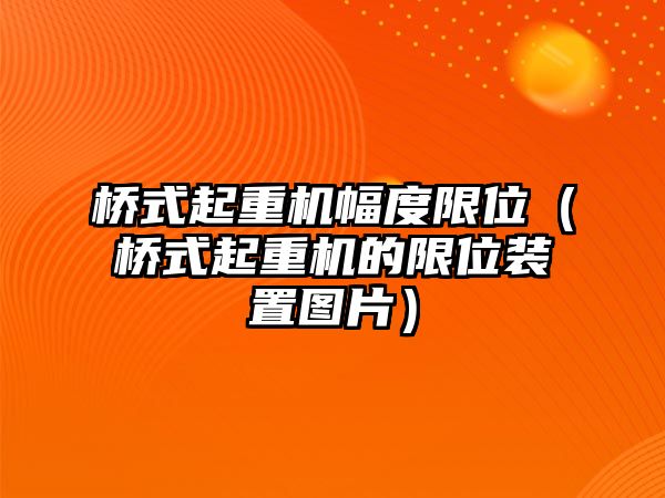 橋式起重機幅度限位（橋式起重機的限位裝置圖片）