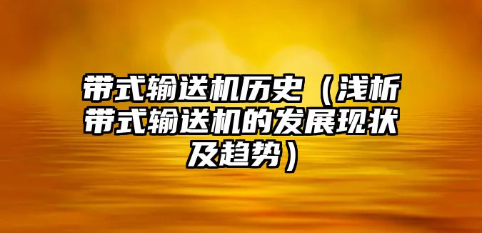 帶式輸送機(jī)歷史（淺析帶式輸送機(jī)的發(fā)展現(xiàn)狀及趨勢(shì)）