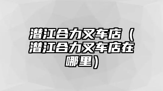 潛江合力叉車店（潛江合力叉車店在哪里）