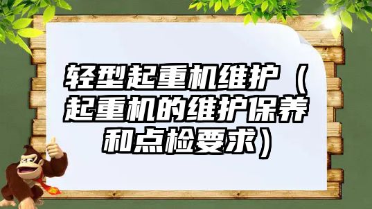 輕型起重機維護（起重機的維護保養(yǎng)和點檢要求）