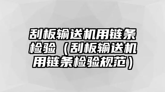 刮板輸送機(jī)用鏈條檢驗(yàn)（刮板輸送機(jī)用鏈條檢驗(yàn)規(guī)范）