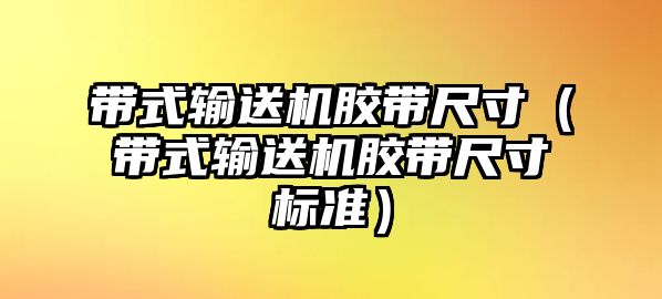 帶式輸送機(jī)膠帶尺寸（帶式輸送機(jī)膠帶尺寸標(biāo)準(zhǔn)）