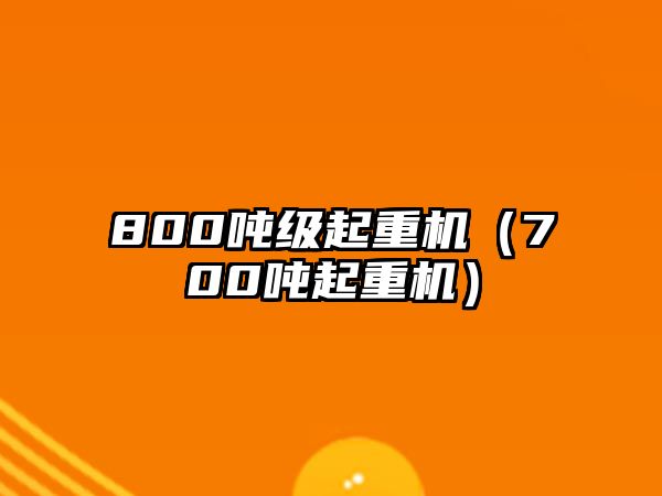 800噸級起重機（700噸起重機）