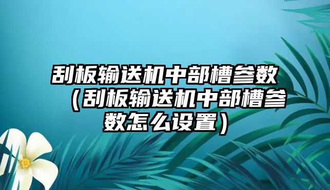 刮板輸送機中部槽參數(shù)（刮板輸送機中部槽參數(shù)怎么設置）