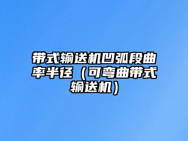 帶式輸送機(jī)凹弧段曲率半徑（可彎曲帶式輸送機(jī)）