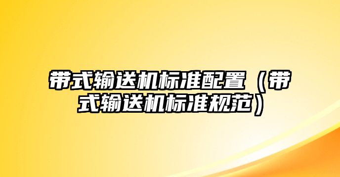 帶式輸送機標準配置（帶式輸送機標準規(guī)范）