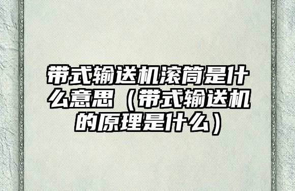 帶式輸送機滾筒是什么意思（帶式輸送機的原理是什么）