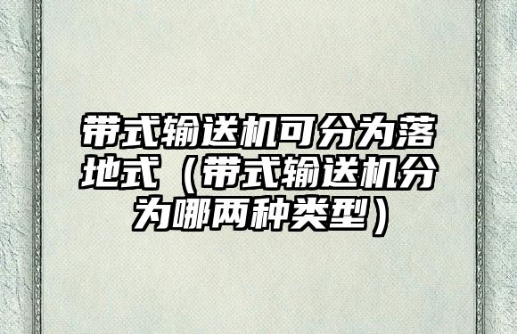 帶式輸送機可分為落地式（帶式輸送機分為哪兩種類型）