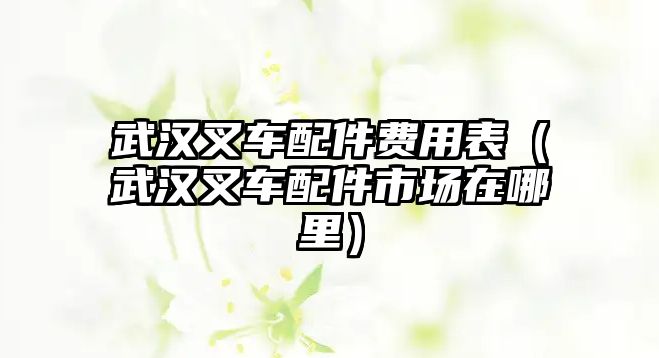 武漢叉車配件費(fèi)用表（武漢叉車配件市場在哪里）