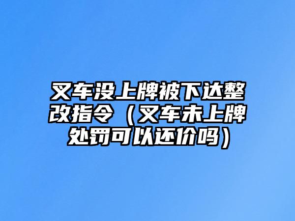 叉車沒上牌被下達(dá)整改指令（叉車未上牌處罰可以還價(jià)嗎）