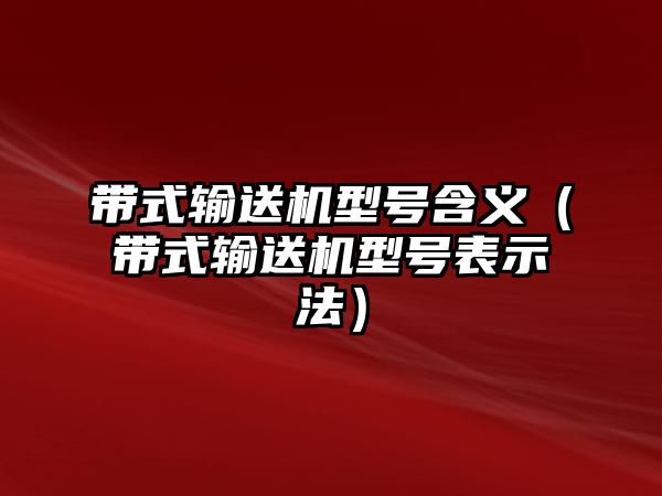 帶式輸送機(jī)型號(hào)含義（帶式輸送機(jī)型號(hào)表示法）