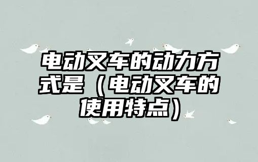 電動叉車的動力方式是（電動叉車的使用特點）
