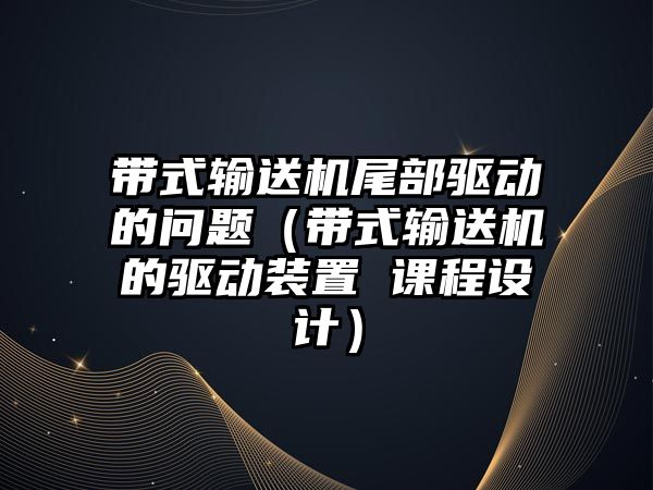 帶式輸送機尾部驅(qū)動的問題（帶式輸送機的驅(qū)動裝置 課程設(shè)計）