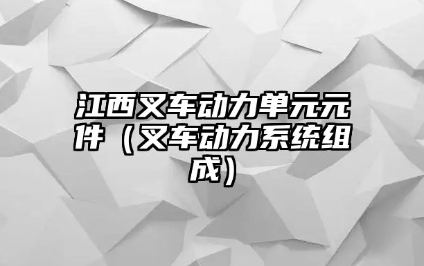 江西叉車動(dòng)力單元元件（叉車動(dòng)力系統(tǒng)組成）