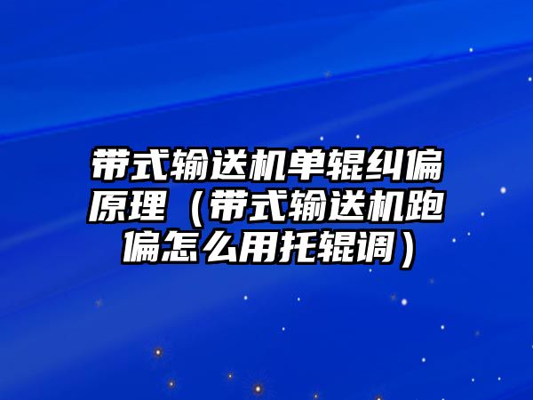 帶式輸送機單輥糾偏原理（帶式輸送機跑偏怎么用托輥調）