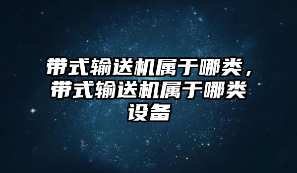 帶式輸送機屬于哪類，帶式輸送機屬于哪類設(shè)備