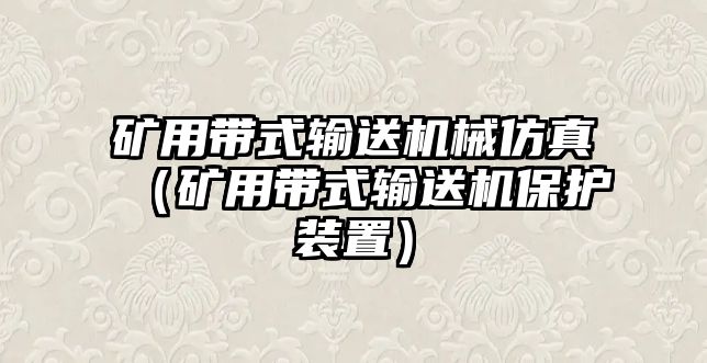 礦用帶式輸送機械仿真（礦用帶式輸送機保護裝置）