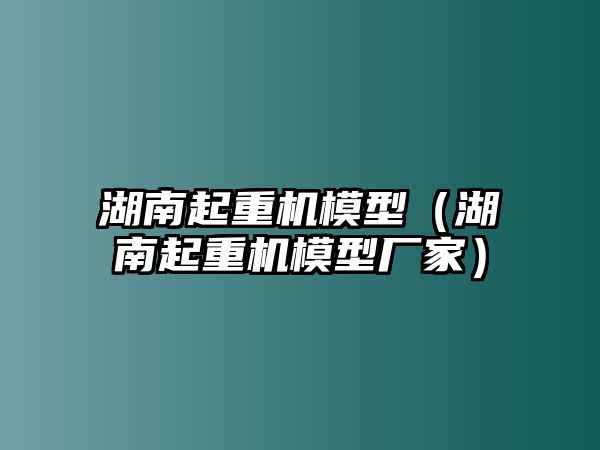 湖南起重機(jī)模型（湖南起重機(jī)模型廠家）