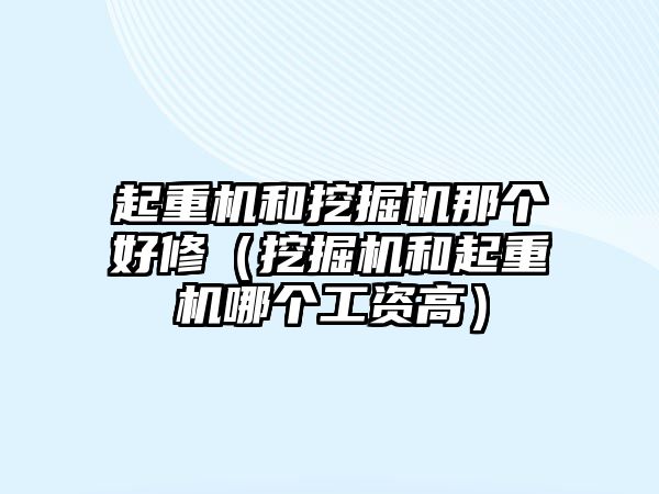 起重機和挖掘機那個好修（挖掘機和起重機哪個工資高）