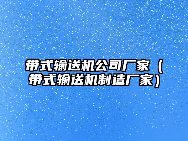 帶式輸送機(jī)公司廠家（帶式輸送機(jī)制造廠家）