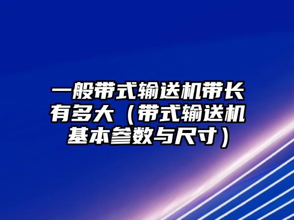 一般帶式輸送機帶長有多大（帶式輸送機基本參數(shù)與尺寸）